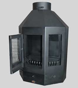 Glass flatback fireplace